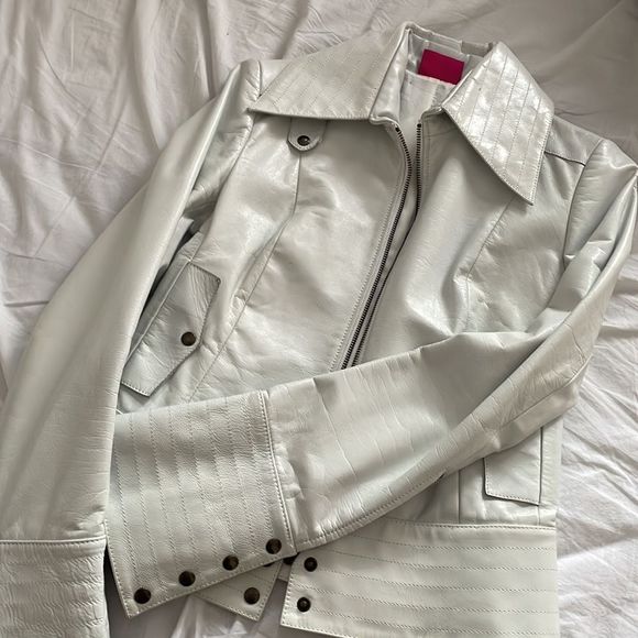 Vintage Y2K  white leather Mackage jacket XS - Picture 12 of 13